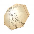 Leonardo Da Vinci The Vitruvian Man Foldable Umbrella 8 ribs