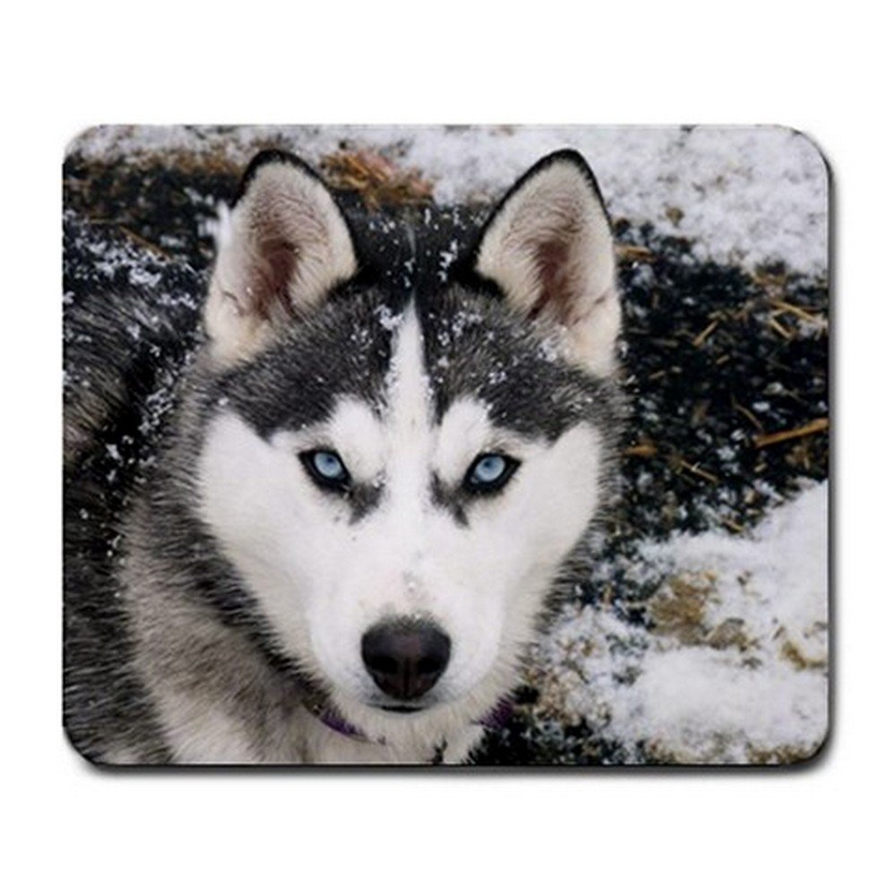 Siberian Husky At Snow Winter Mousepad Non Slip Neoprene