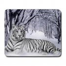 Siberian Tiger Relax Sitting on Snow Winter Mousepad Non Slip Neoprene