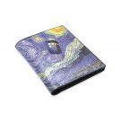 Starry Night feat Tardis Police Box Bifold Leather Wallet
