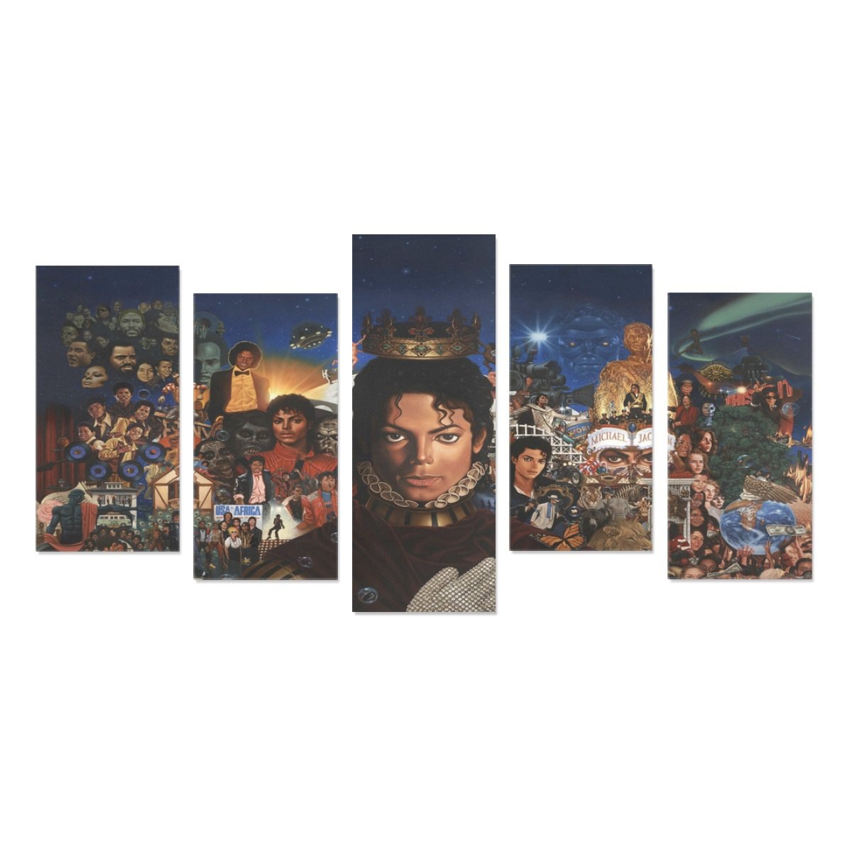 Michael Jackson Tribute Canvas Wall Art Prints (No Frame) 5Pieces
