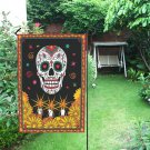 Day of the Dead Dia De Muertos Skull Halloween Garden Flag 12" x 18"