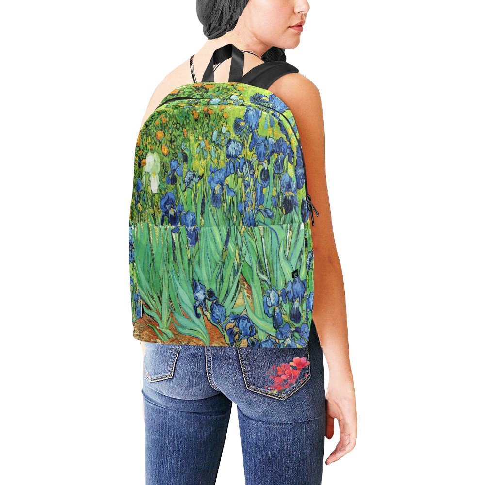 Irises Van Gogh Nylon Backpack Bag School Bag