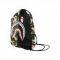 Half Shark Camo Drawstring Bag for Sports or Gym