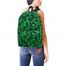 Pixelate Geometry Green Nylon Backpack Bag School Bag
