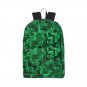 Pixelate Geometry Green Nylon Backpack Bag School Bag
