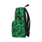 Pixelate Geometry Green Nylon Backpack Bag School Bag