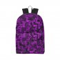 Pixelate Geometry Purple Nylon Backpack Bag School Bag