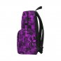 Pixelate Geometry Purple Nylon Backpack Bag School Bag