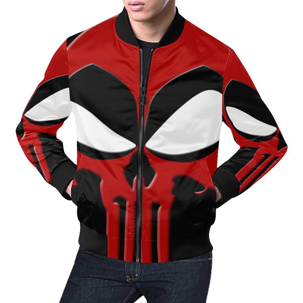 Size 4XL - Dead Pool Mix Punisher Men's All Over Print Casual Jacket