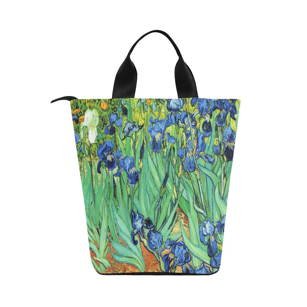 Irises Van Gogh Nylon Cylinder Lunch Bag
