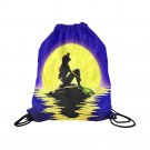 Little Mermaid Silhouette Drawstring Bag for Sports or Gym