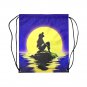 Little Mermaid Silhouette Drawstring Bag for Sports or Gym