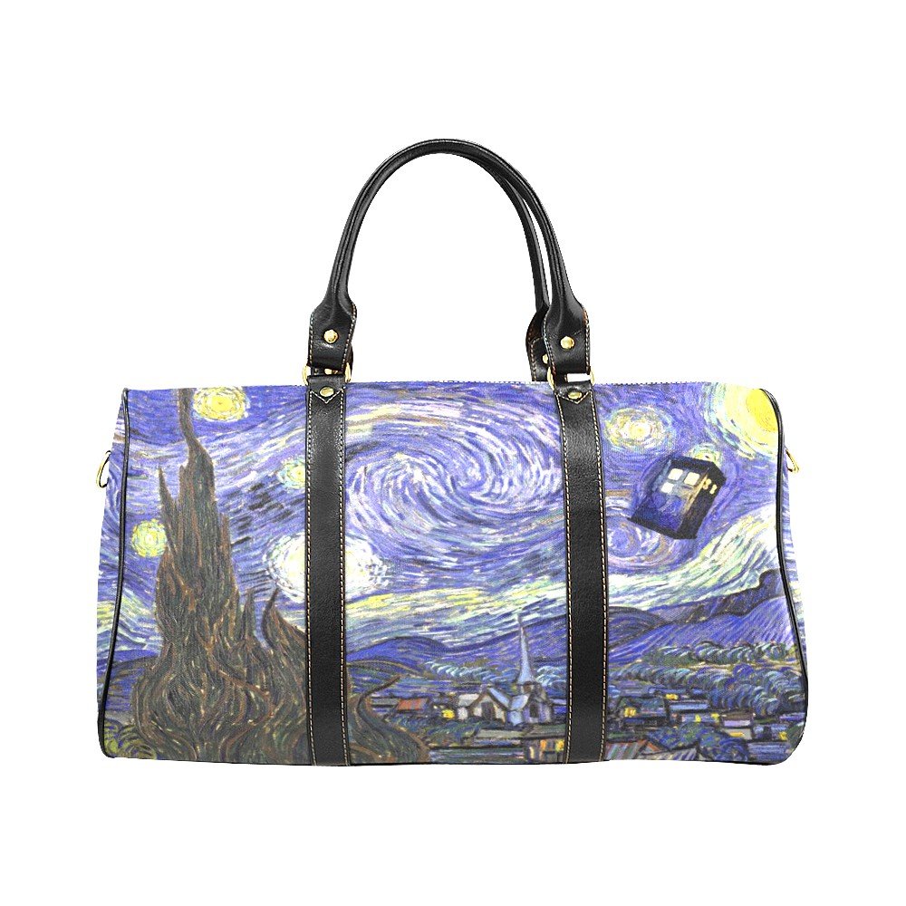 Starry Night Tardis Police Box Travel Bag (Small)