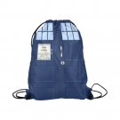 Police Box Tardis Blue Door Drawstring Bag for Sports or Gym