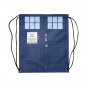 Police Box Tardis Blue Door Drawstring Bag for Sports or Gym