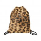 Leopard Fur Printing Drawstring Bag for Sports or Gym