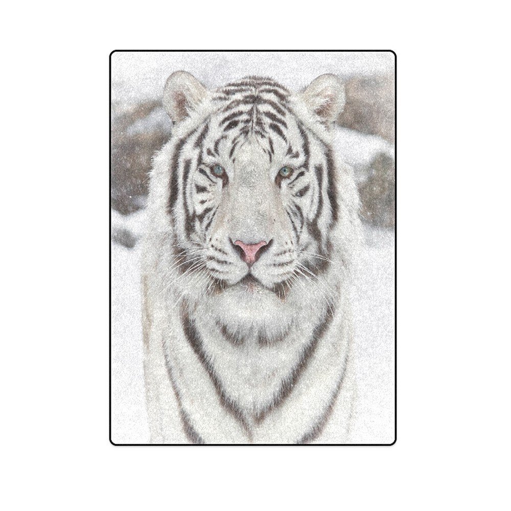 Siberian Tiger 'One Layer' Fleece Blanket (Large) 58"x80"