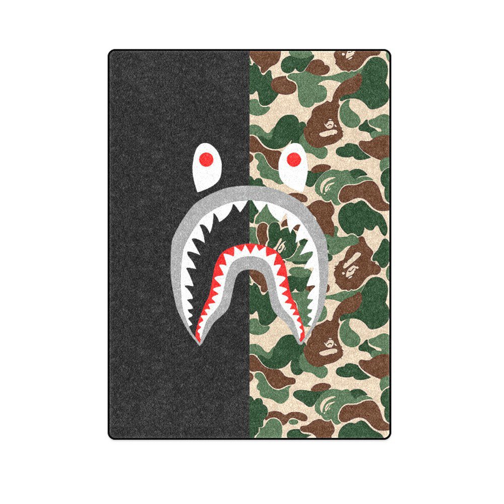 Shark Camo 'One Layer' Fleece Blanket (Large) 58"x80"
