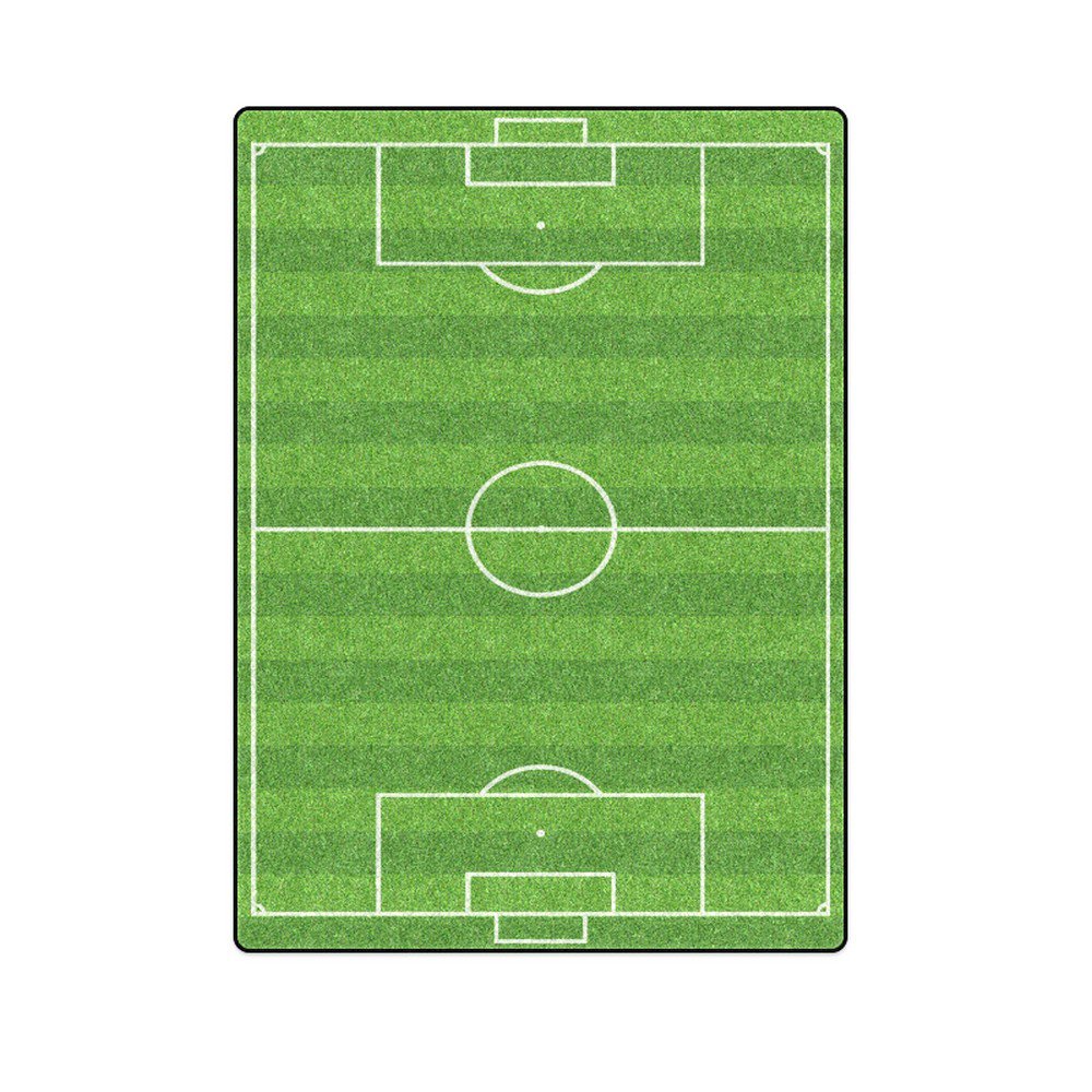 Football Soccer Green Field Sport 'One Layer' Fleece Blanket (Large) 58"x80"