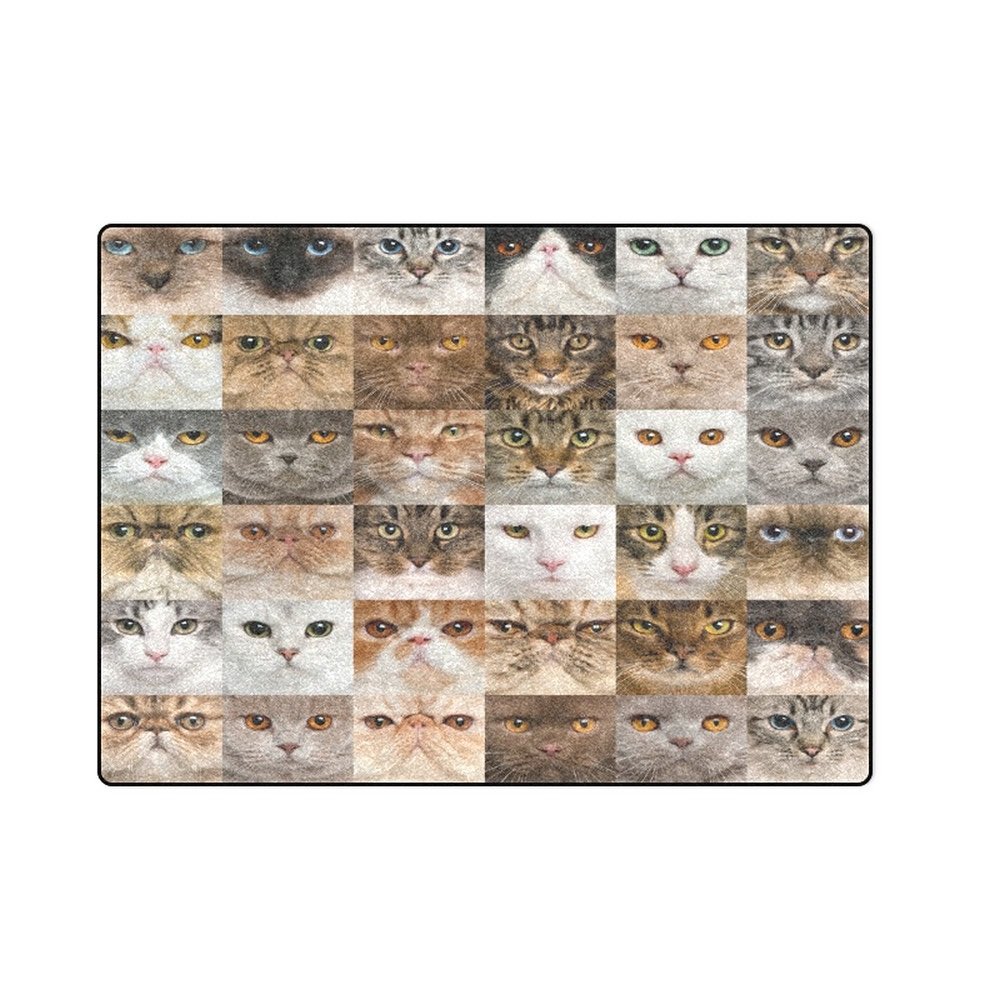 Collection of Cats 'One Layer' Fleece Blanket (Large) 58"x80"