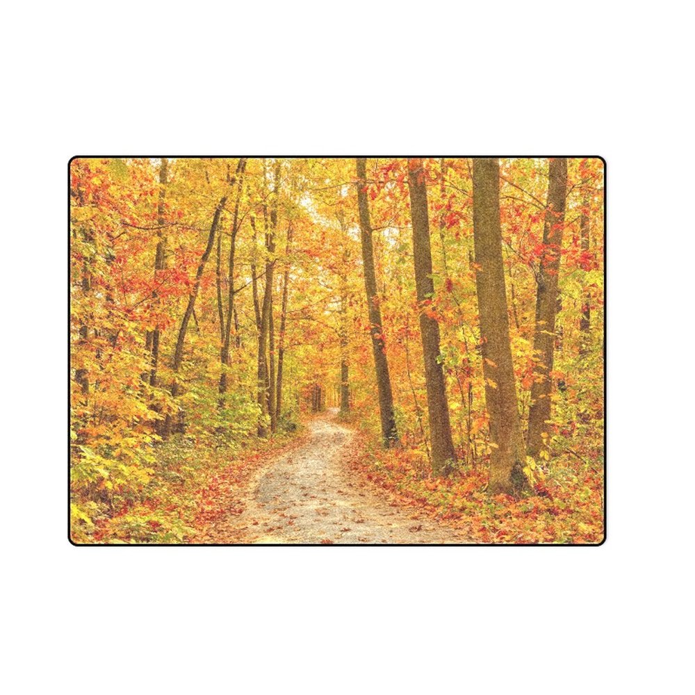 Autum Forest 'One Layer' Fleece Blanket (Large) 58"x80"