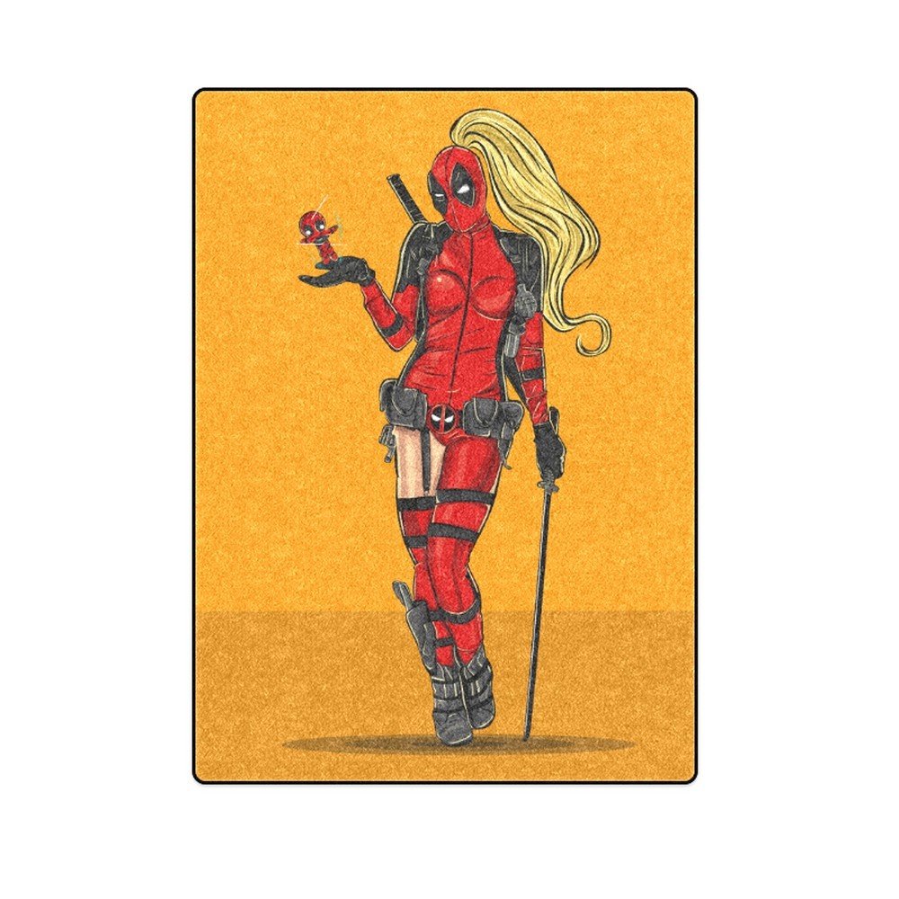 Deadpool Woman 'One Layer' Fleece Blanket (Large) 58"x80"