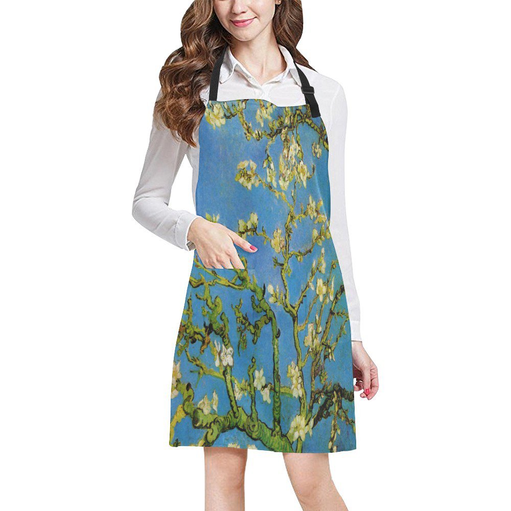 Almond Branches in Bloom Vincent Van Gogh Full Print Apron BBQ Kitchen Cooking with Style