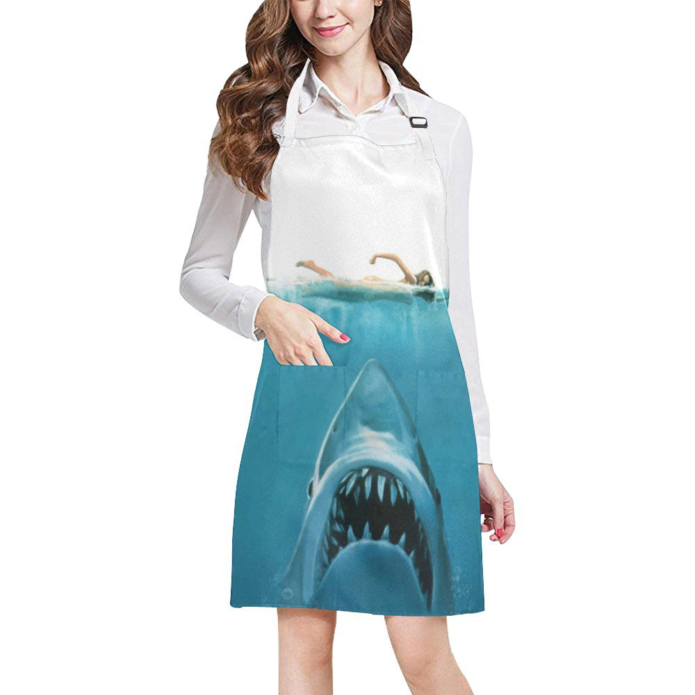 Shark Jaws Full Print Apron BBQ Kitchen Cooking with Style