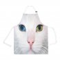 Heterochromia Eyes White Cat Full Print Apron BBQ Kitchen Cooking with Style