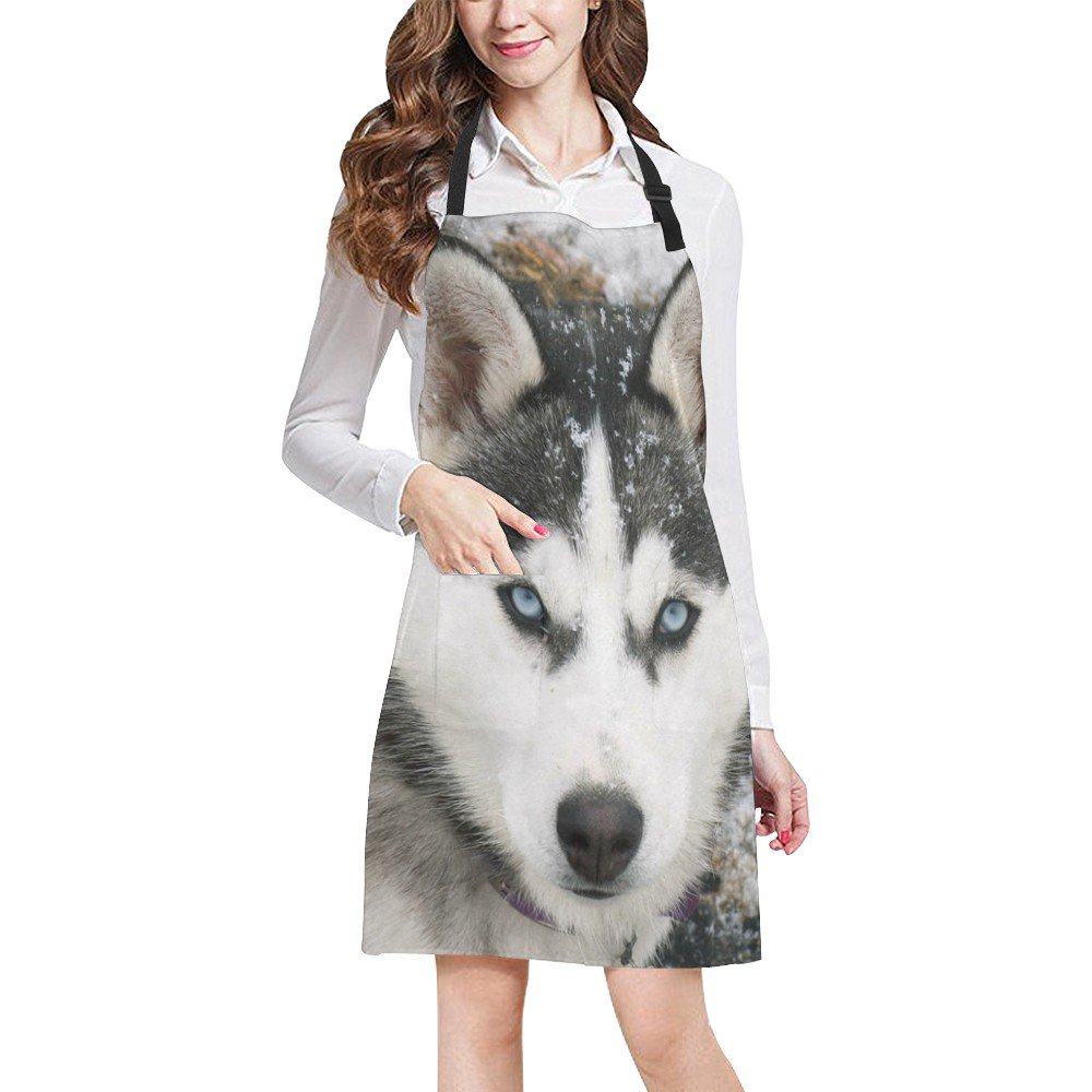 Siberian Husky Dog Full Print Apron BBQ Kitchen Cooking with Style