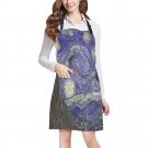 Starry Night Van Gogh with Police Box Tardis Full Print Apron BBQ Kitchen Cooking with Style