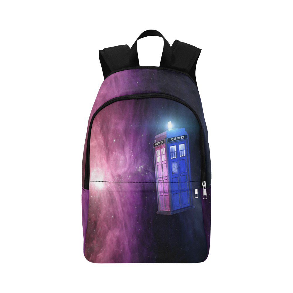 Tardis Police Box in Space All-Over Print Adult Casual Waterproof Nylon Backpack Bag