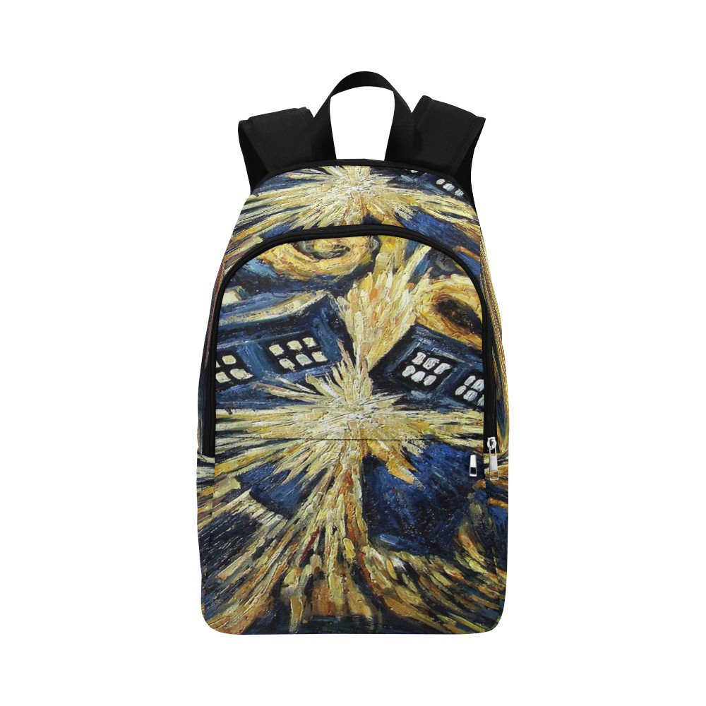 Tardis Police Box Explosion All-Over Print Adult Casual Waterproof Nylon Backpack Bag