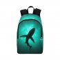 Shark Silhouette in Deep Sea Jedi All-Over Print Adult Casual Waterproof Nylon Backpack Bag