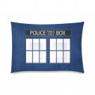 Police Box Blue Tardis Pillow Case 30" x 20" (2 sides)