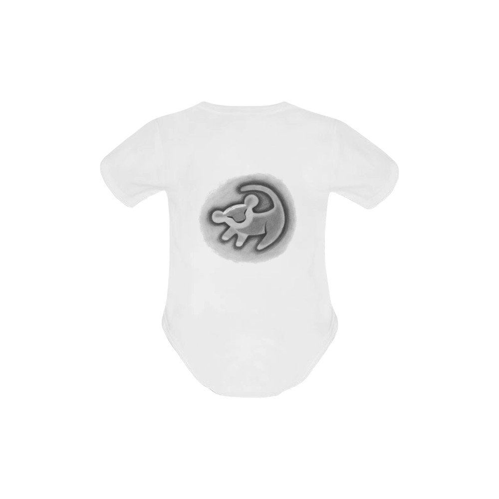 6 Months Simba Lion King Coronation Sketch on Tree Baby Creeper Short Sleeve One Piece