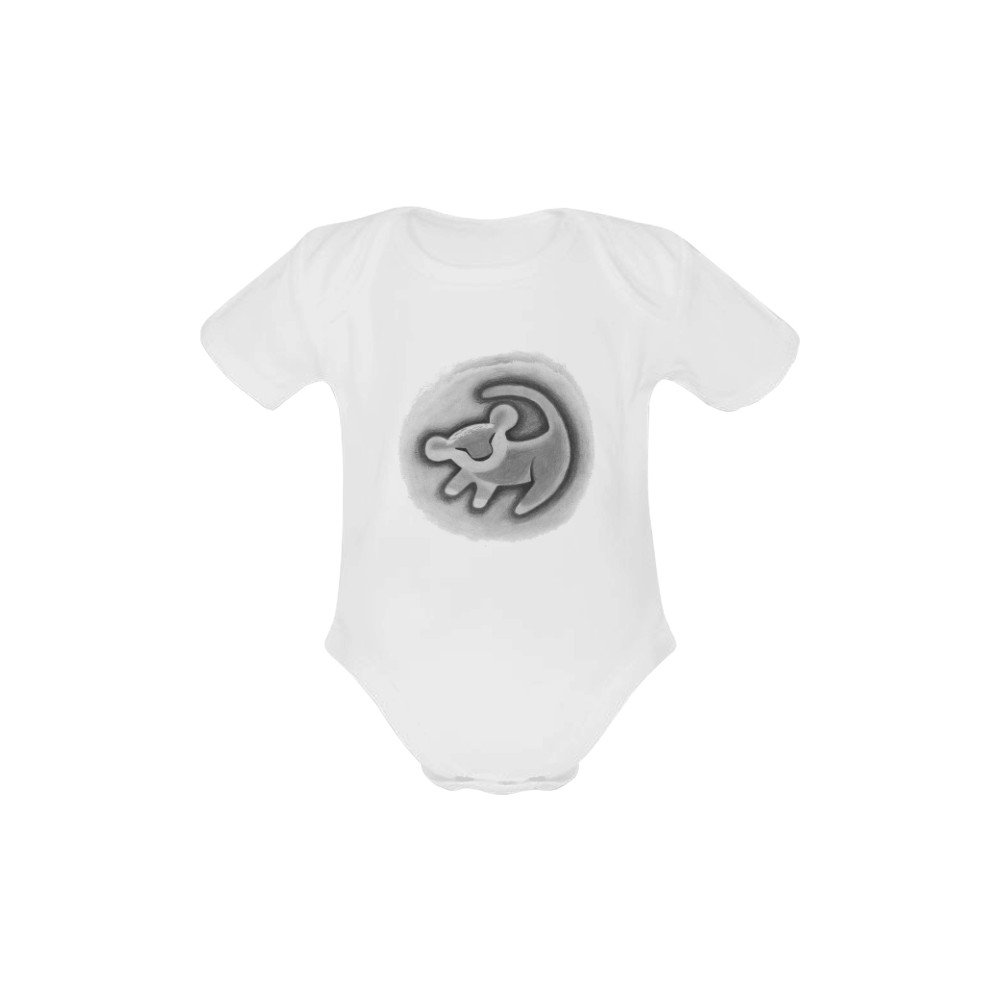 12 Months Simba Lion King Coronation Sketch on Tree Baby Creeper Short Sleeve One Piece