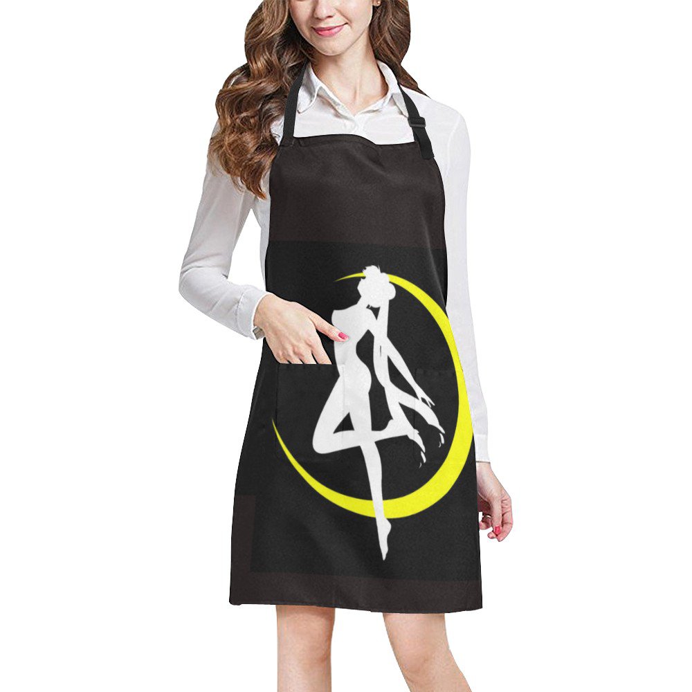 Sailor Moon Silhouette Full Print Apron BBQ Kitchen Cooking with Style