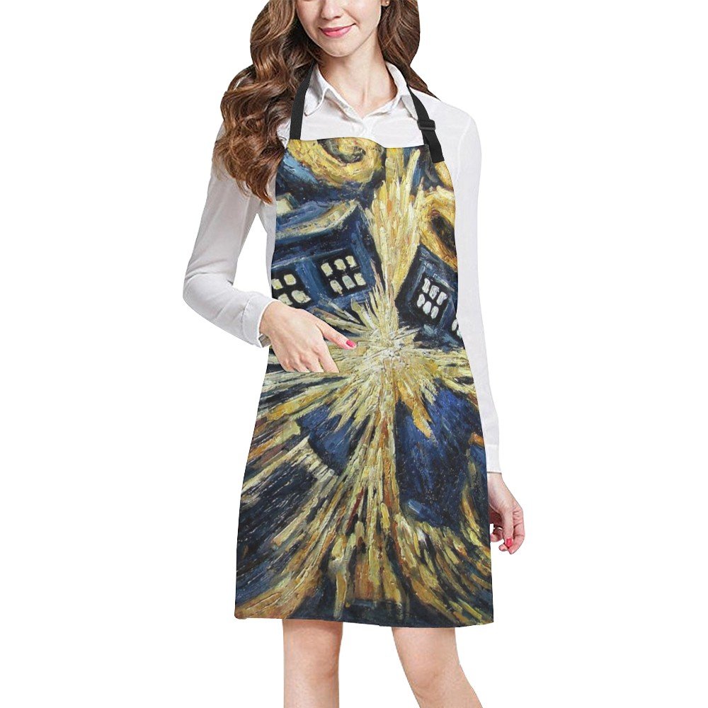Tardis Police Box Explosion Full Print Apron BBQ Kitchen Cooking with Style