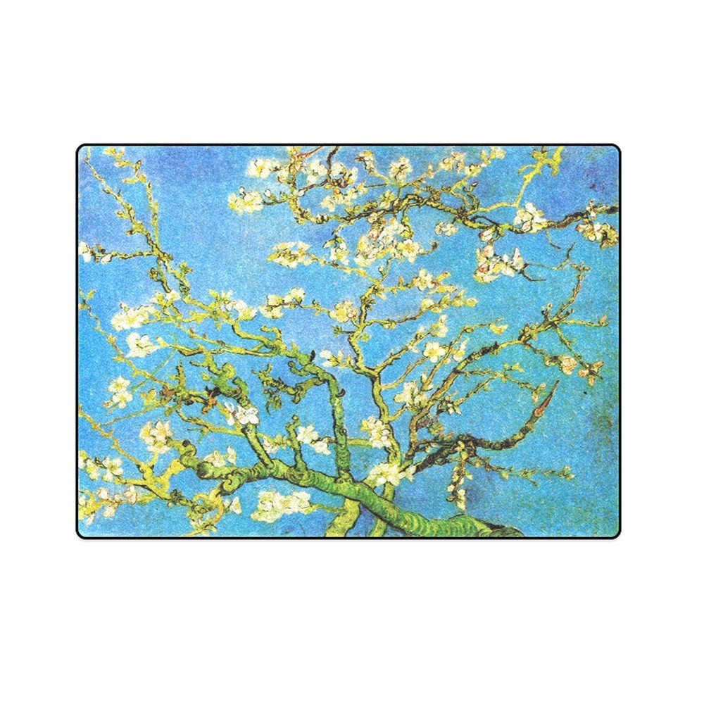 Almond Branches in Bloom Van Gogh 'One Layer' Fleece Blanket (Large) 58"x80"