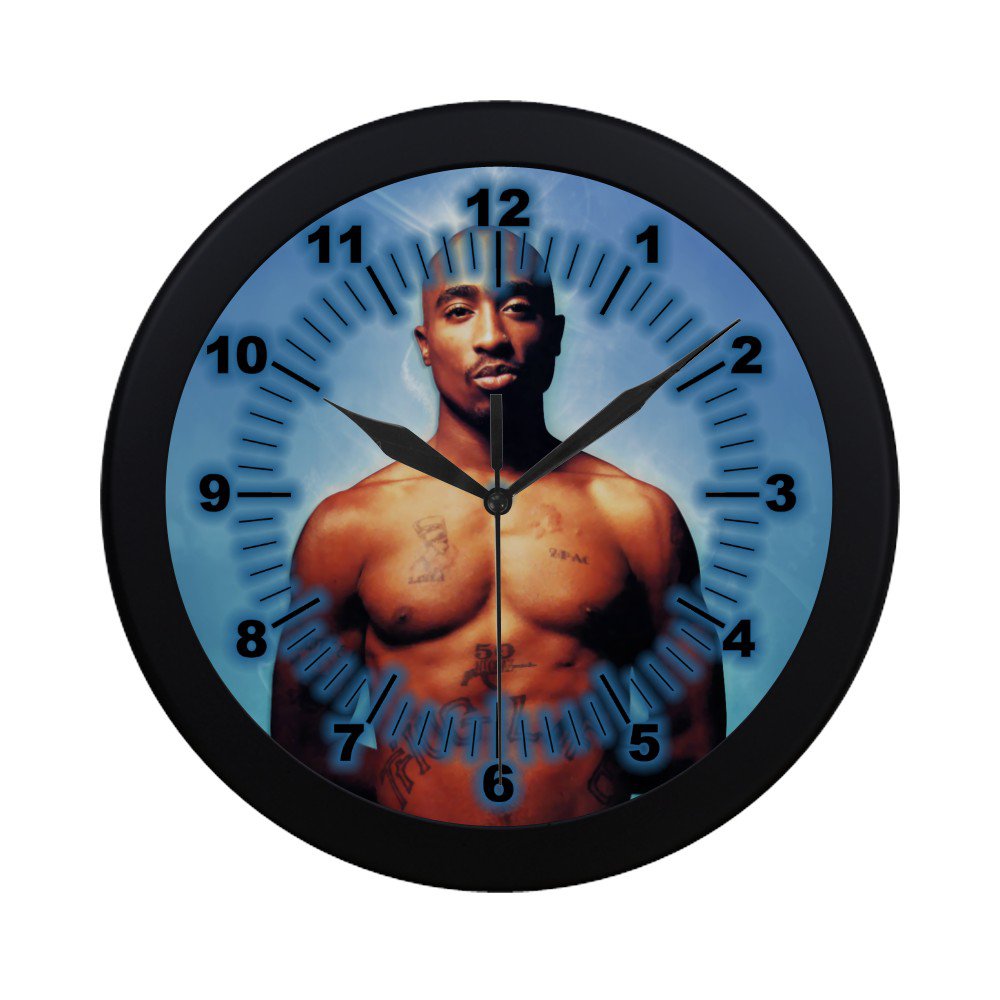 Tupac 2pac The Rapper Black Wall Clock