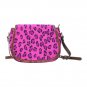 Pink Leopard Print Saddle Bag