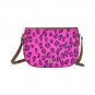 Pink Leopard Print Saddle Bag
