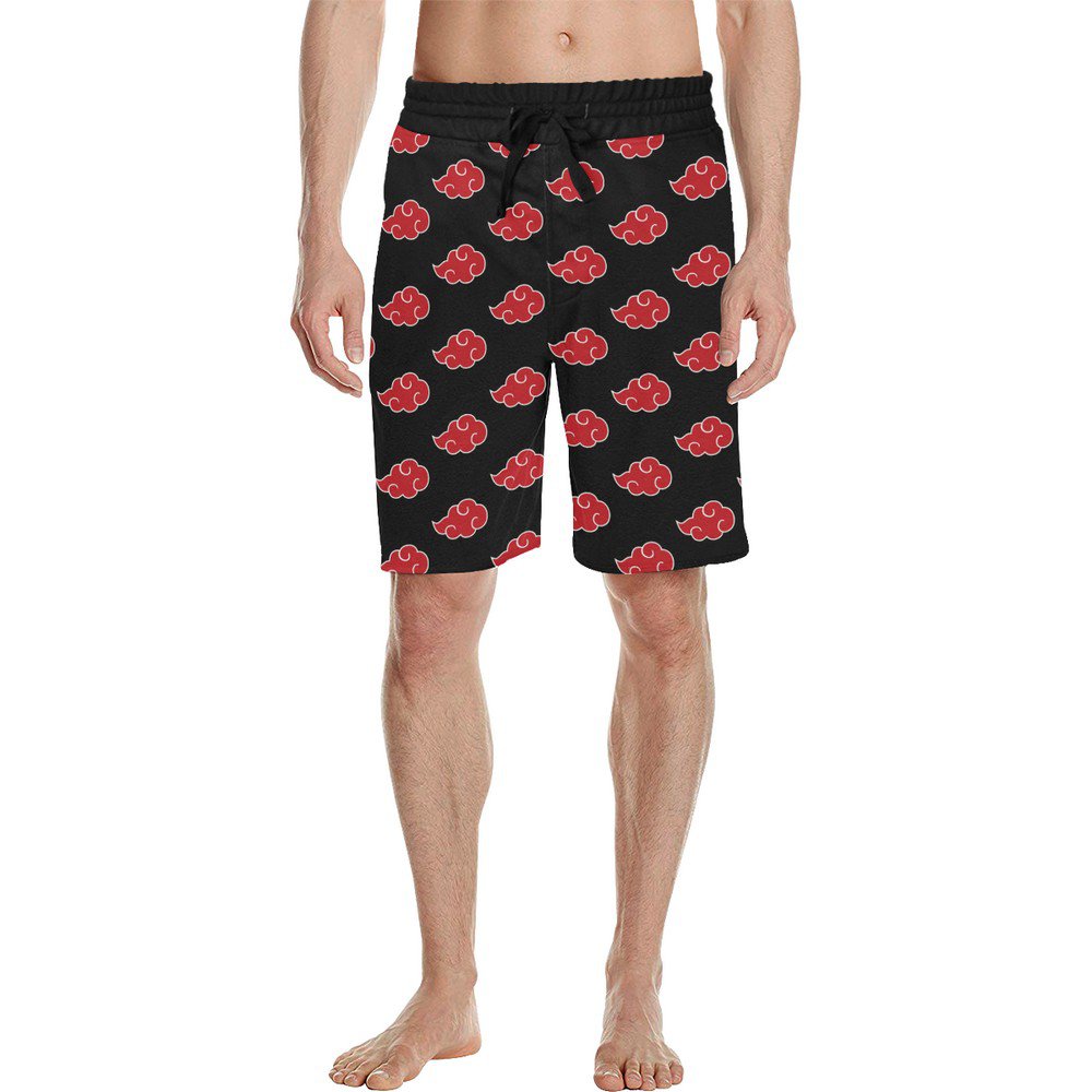 Size S - Men's Akatsuki Cloud Naruto All Over Print Casual Shorts