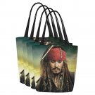 Set of FOUR Pirate Jack Sparrow Canvas Tote Bag Two Sides Printing