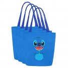 Set of FOUR Stitch Canvas Tote Bag Two Sides Printing