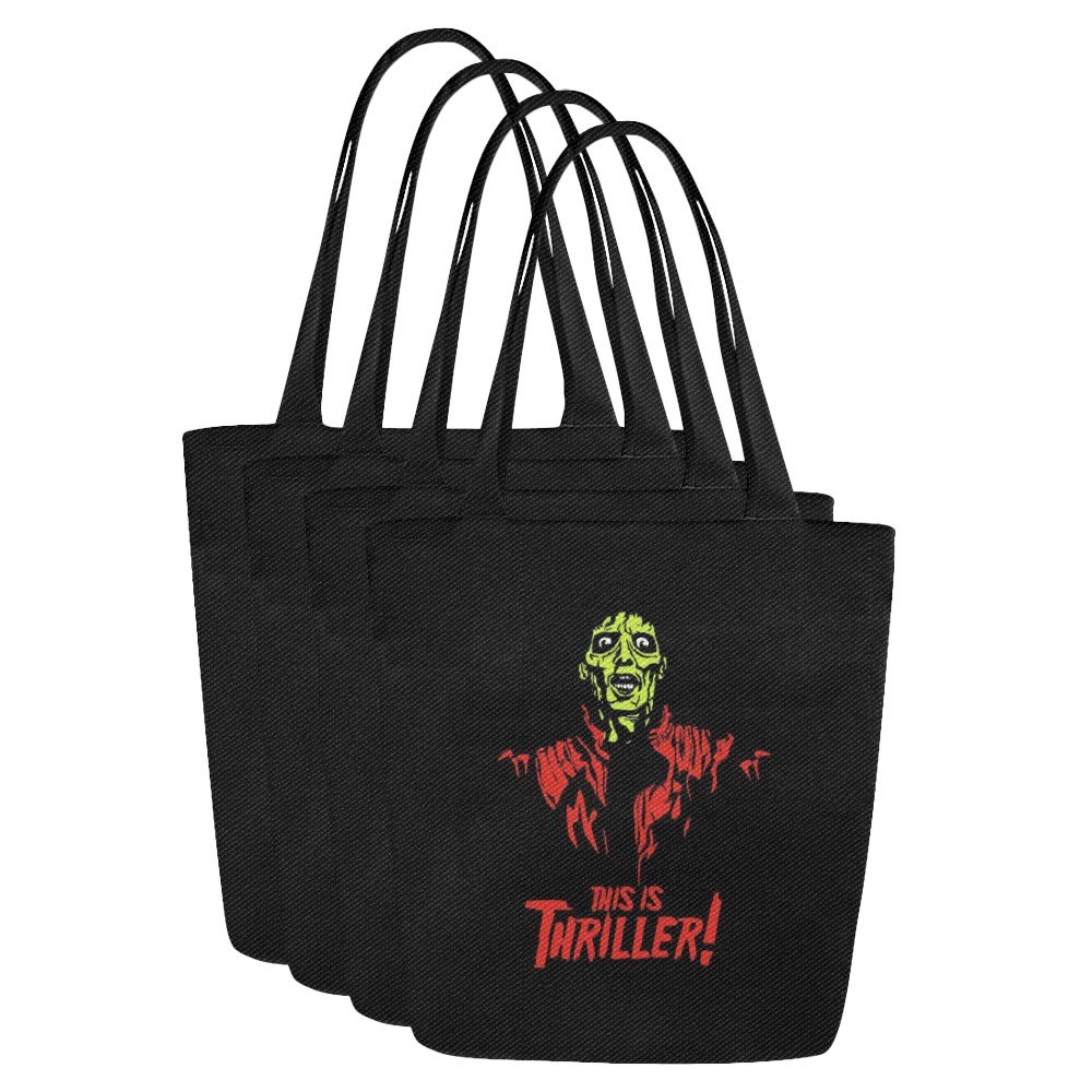 Set of FOUR Michael Jackson Thriller Canvas Tote Bag Two Sides Printing