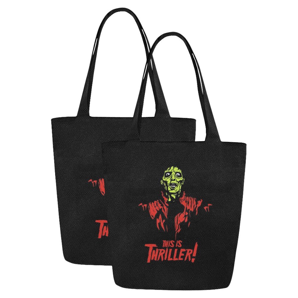 Set of TWO Michael Jackson Thriller Canvas Tote Bag Two Sides Printing