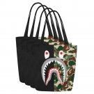Set of FOUR Shark Camo Canvas Tote Bag Two Sides Printing